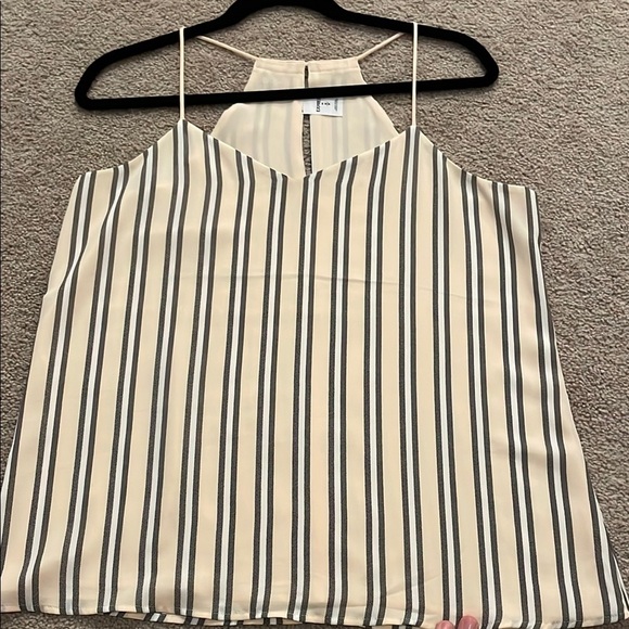 Express Tops - Express Cream Striped Professional Top NEVER WORN